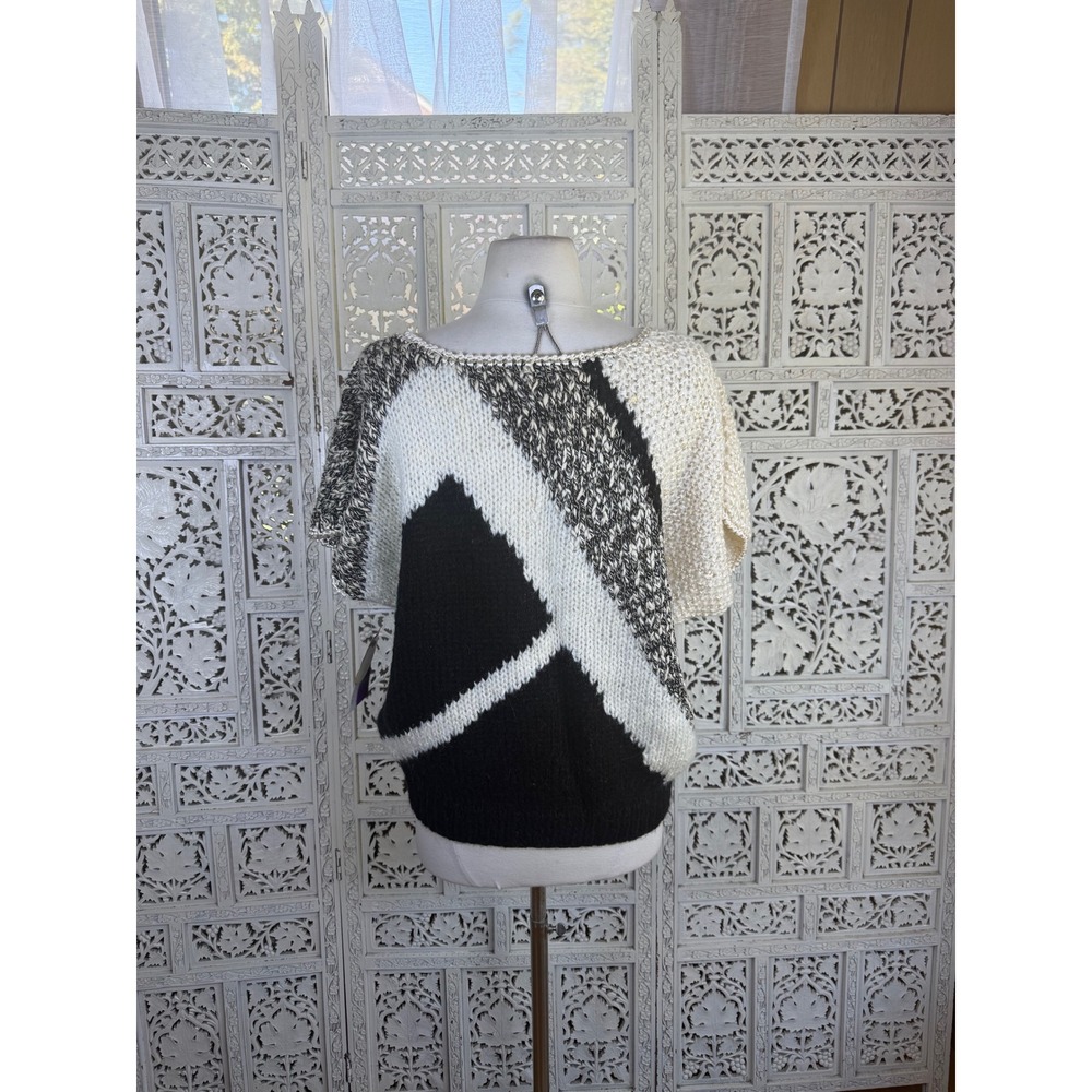 NWT Vtg Liz Claiborne Colorblock Boatneck Sweater Womens Large Boho Retro - Picture 7 of 8